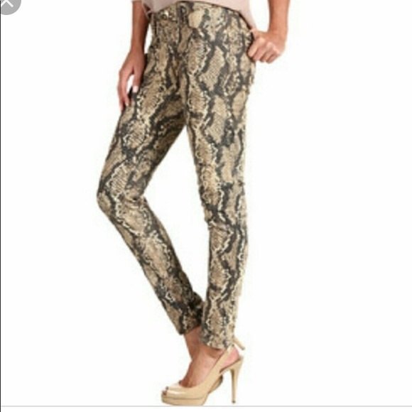 DL1961 Emma Brown Snake Python Animal Print Leggings Jeans 27 - Picture 6 of 7